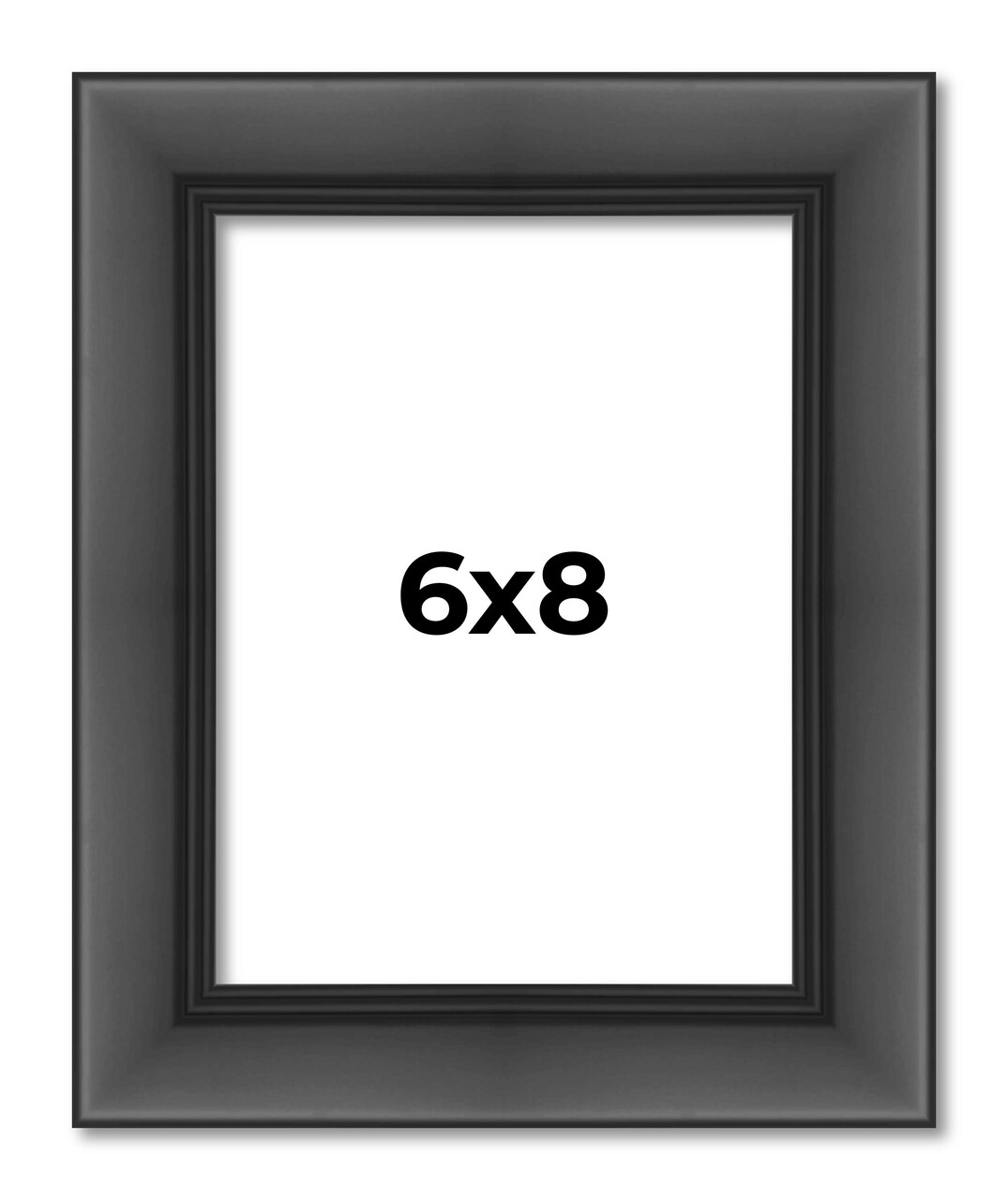 6x8 Refined Picture Frame with UV-Resistant Acrylic & Acid Free Backing, Available in 5 Finishes - Black, Blue, Gold, Silver, and White